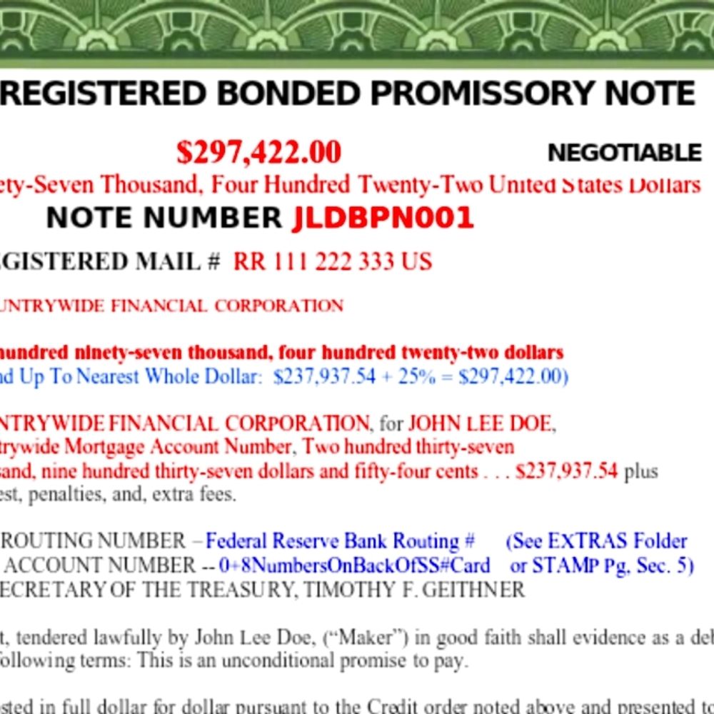 ✅ P.B. Registered Promissory Note Package 🇱🇷🦅⚖️